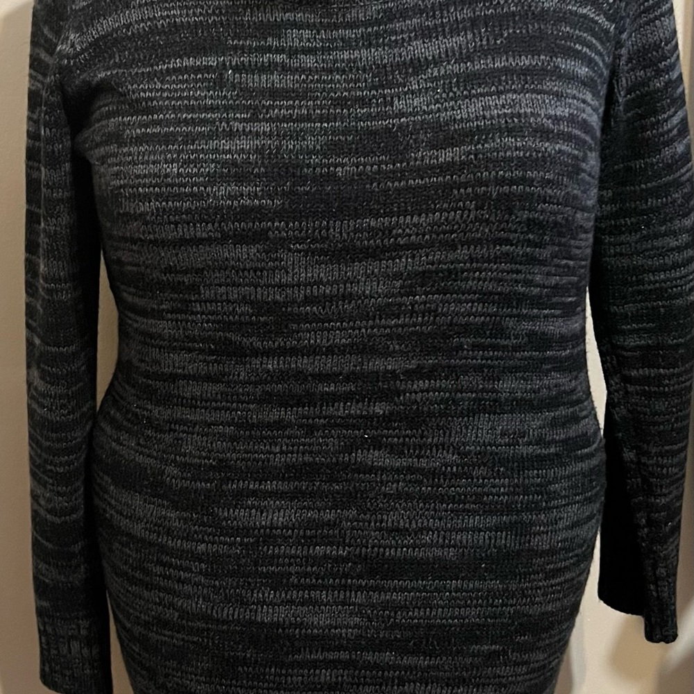 AB Studio Charcoal and Black Turtleneck Sweater